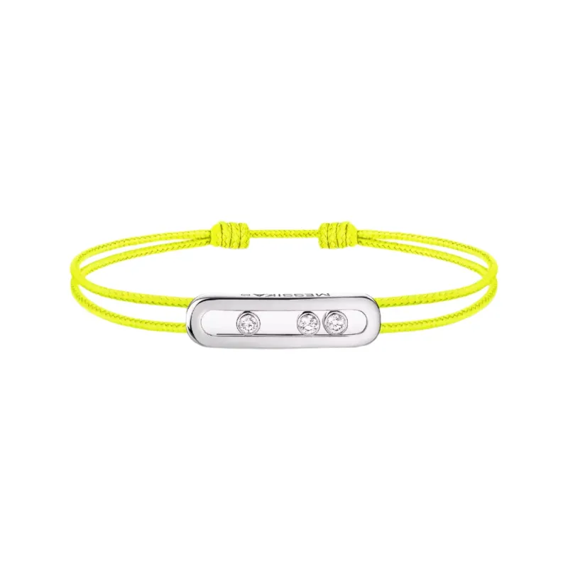 Messika Care(s) 18ct White Gold & Diamond Yellow Cord Bracelet sold by C.W. Sellors