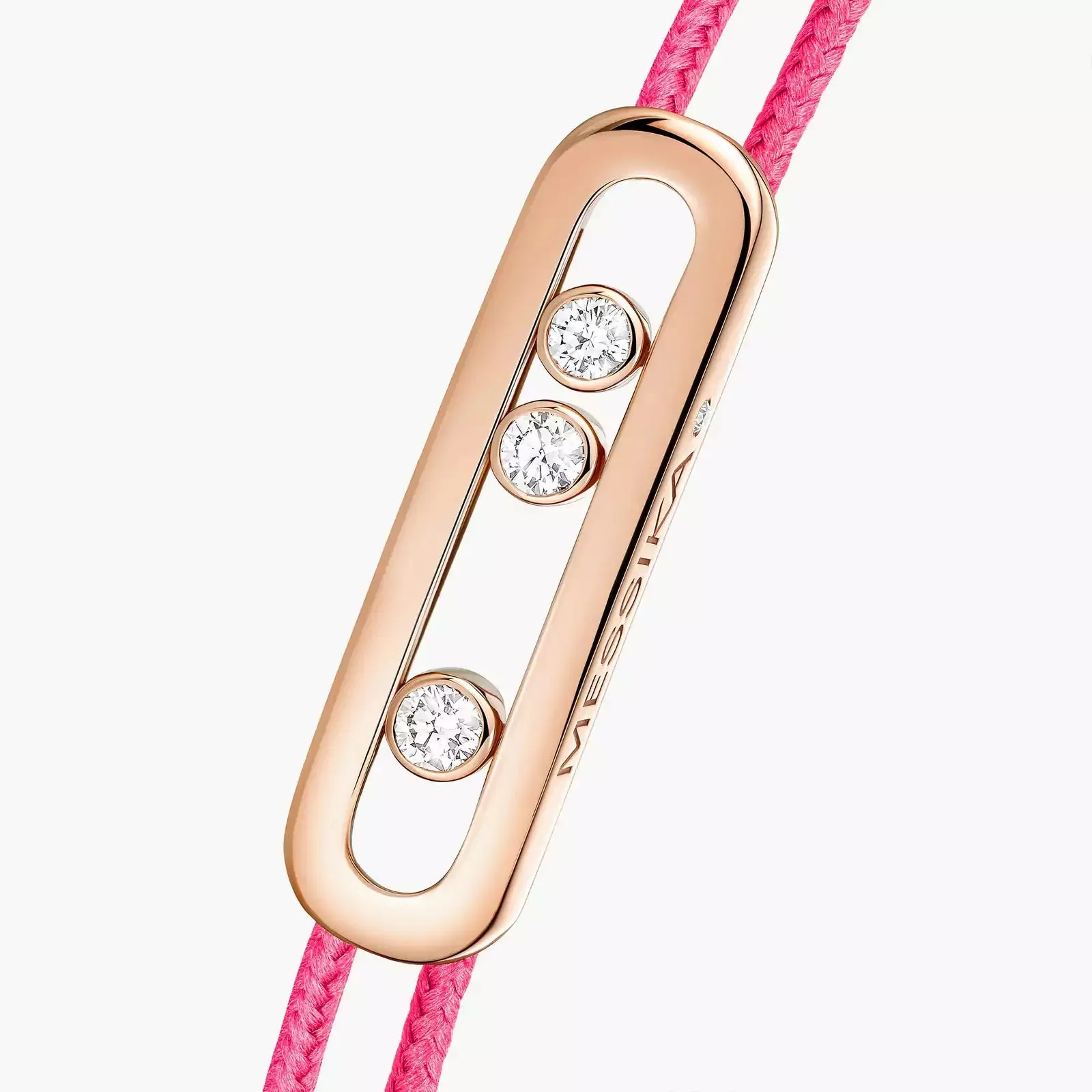 Messika Care(s) 18ct Rose Gold & Diamond Pink Cord Bracelet sold by C.W. Sellors product image thumbnail 3
