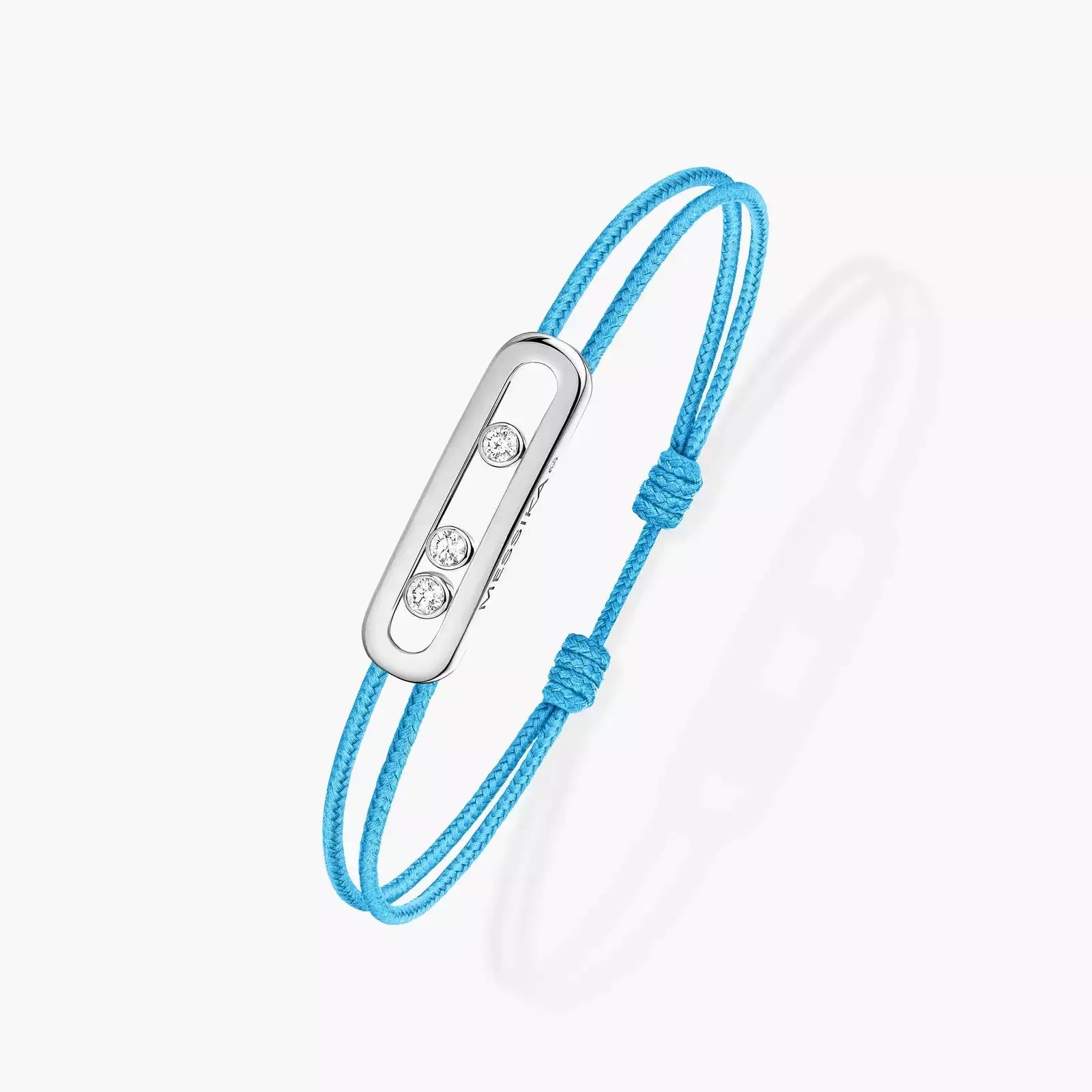 Messika Care(s) 18ct White Gold & Diamond Blue Cord Bracelet sold by C.W. Sellors product image thumbnail 2