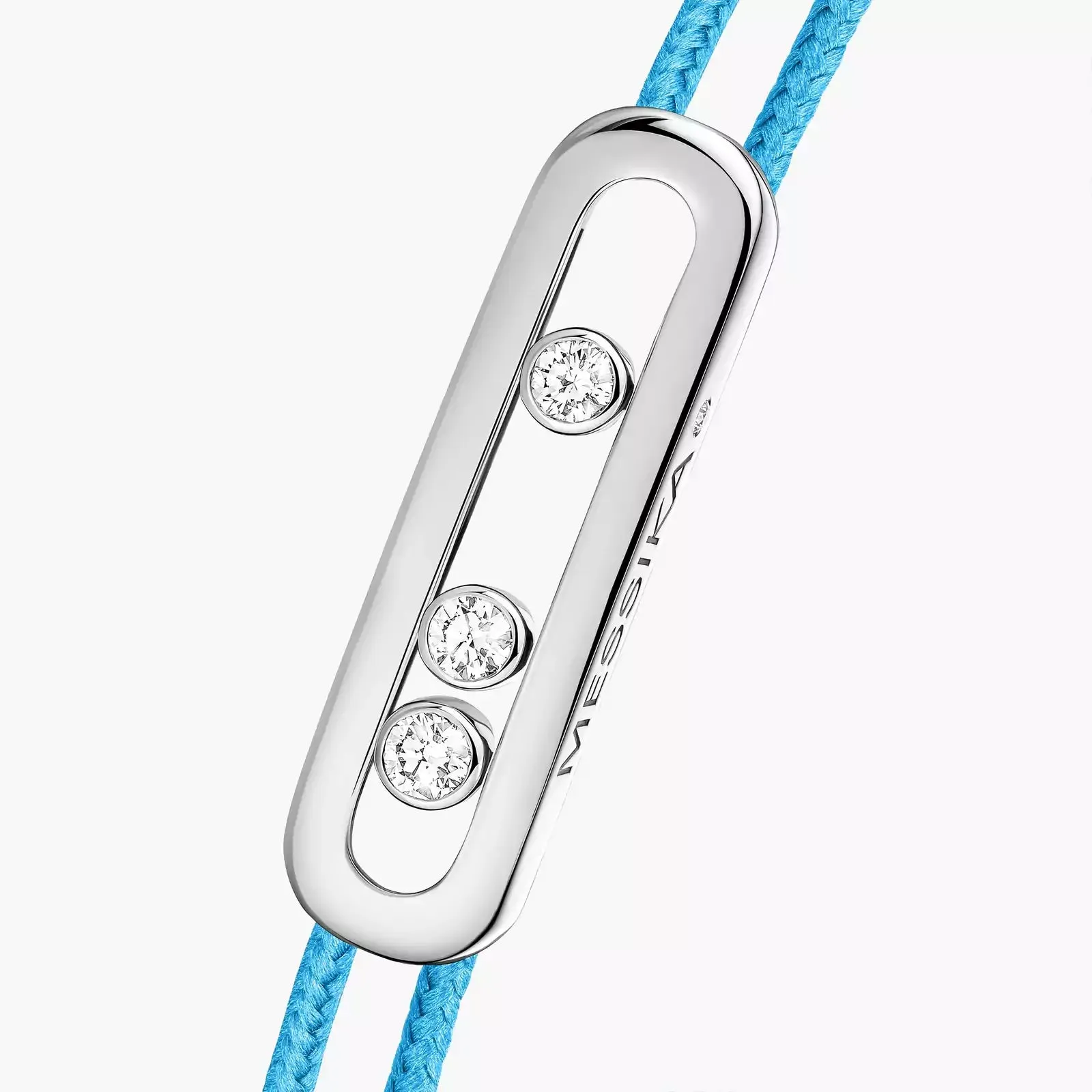 Messika Care(s) 18ct White Gold & Diamond Blue Cord Bracelet sold by C.W. Sellors product image thumbnail 3