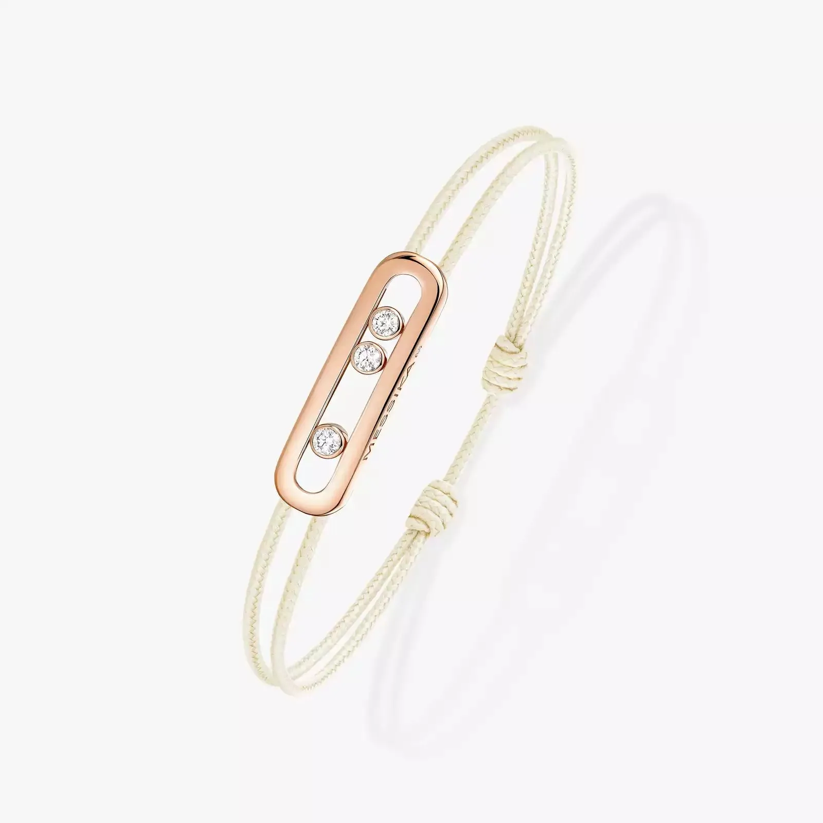 Messika Care(s) 18ct Rose Gold & Diamond Cream Cord Bracelet sold by C.W. Sellors product image thumbnail 2