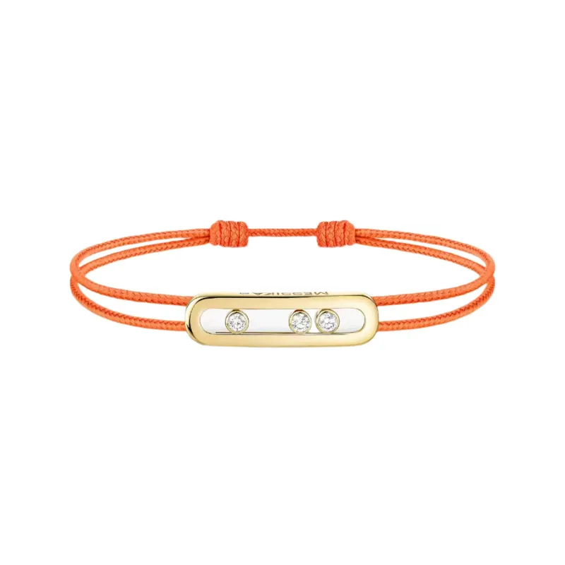 Messika Care(s) 18ct Yellow Gold & Diamond Orange Cord Bracelet sold by C.W. Sellors