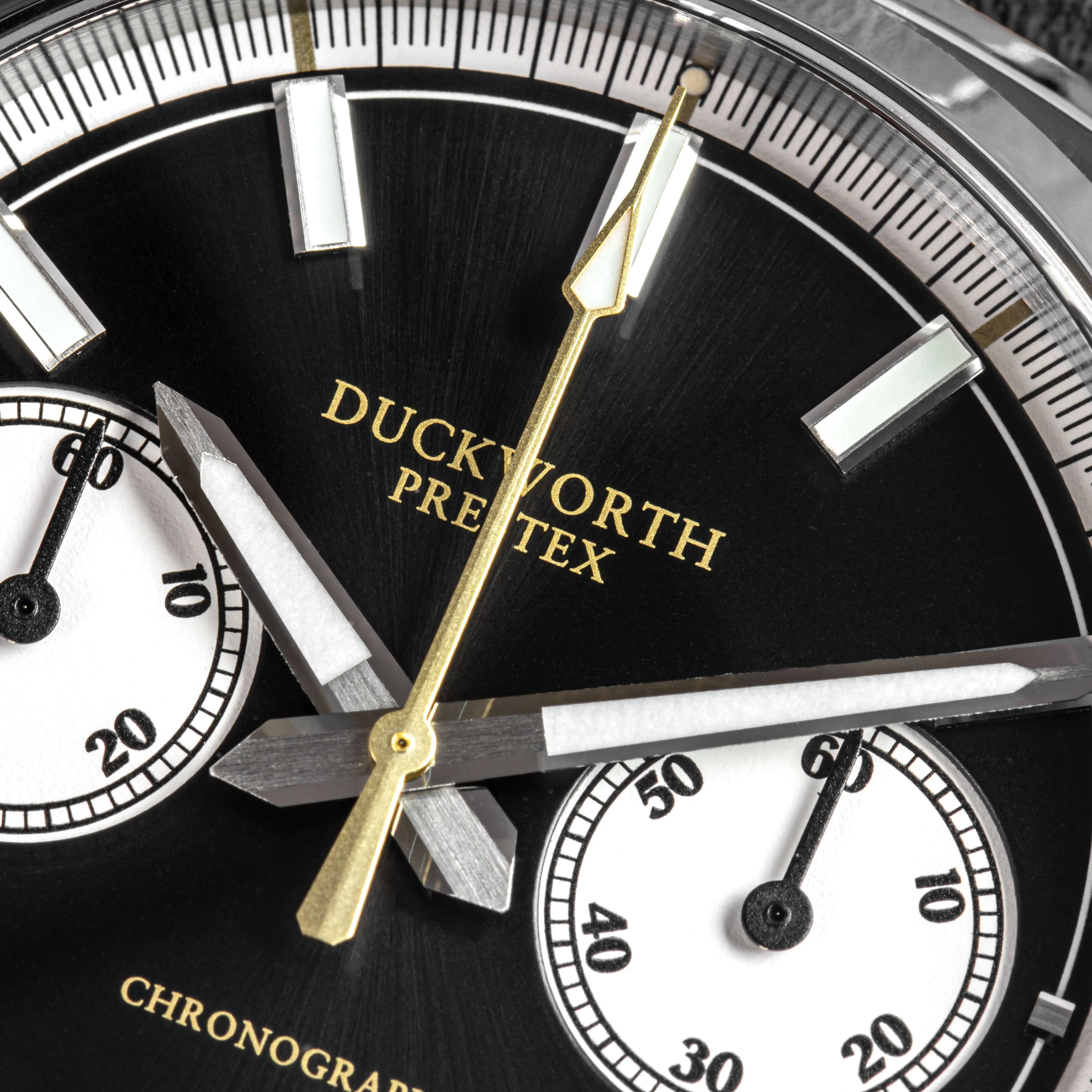 Duckworth Prestex Chronograph 42 Black Sunburst Tan Leather Watch sold by C.W. Sellors product image thumbnail 2