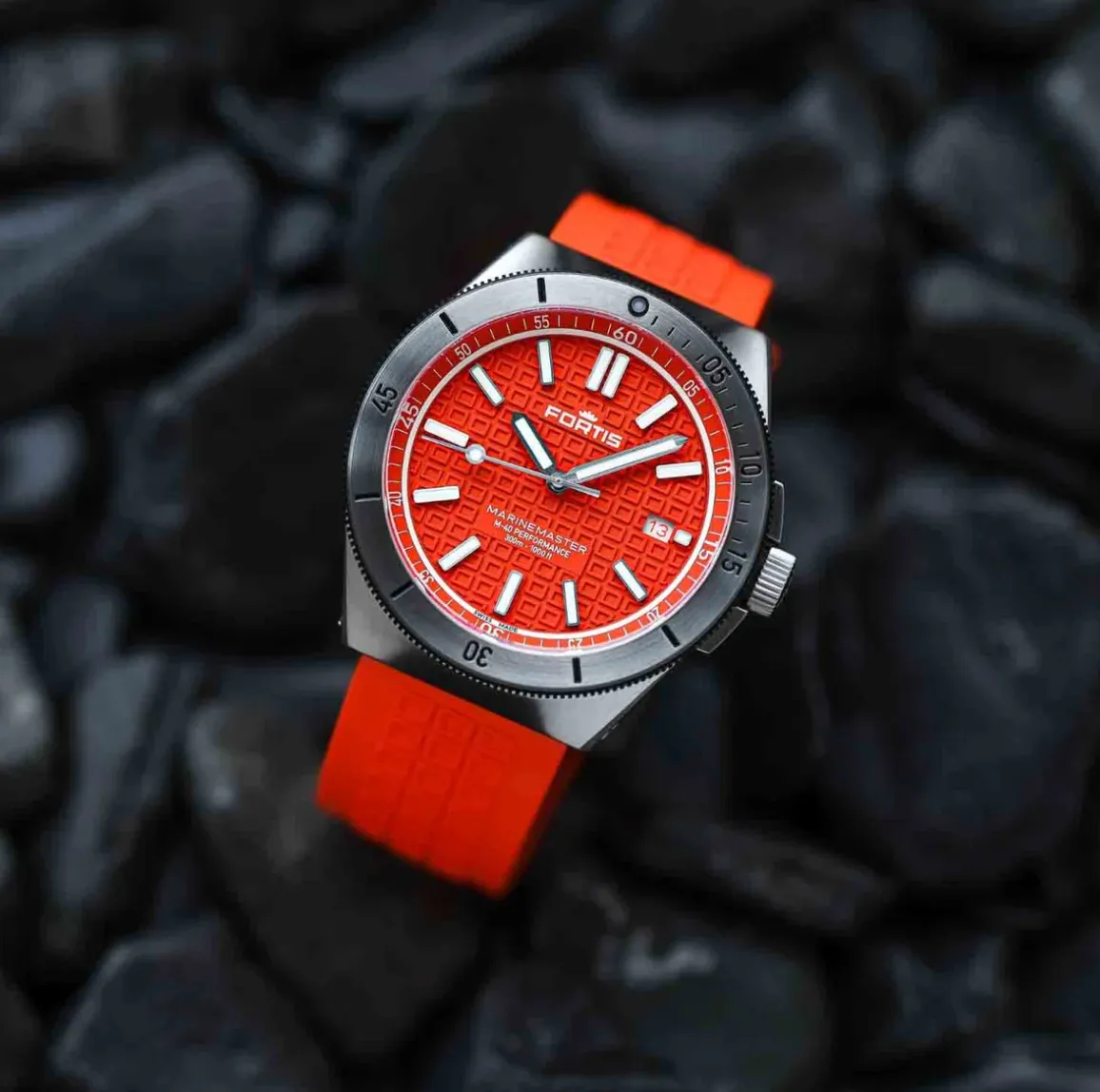 Fortis Marinemaster M-40 Amber Orange Watch sold by C.W. Sellors product image thumbnail 4