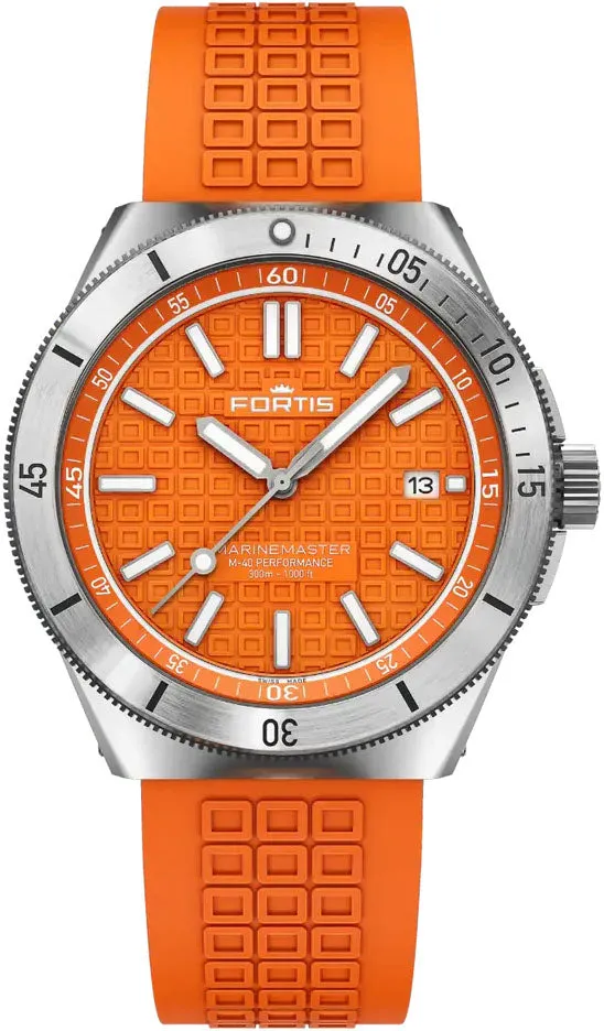 Fortis Marinemaster M-40 Amber Orange Watch sold by C.W. Sellors