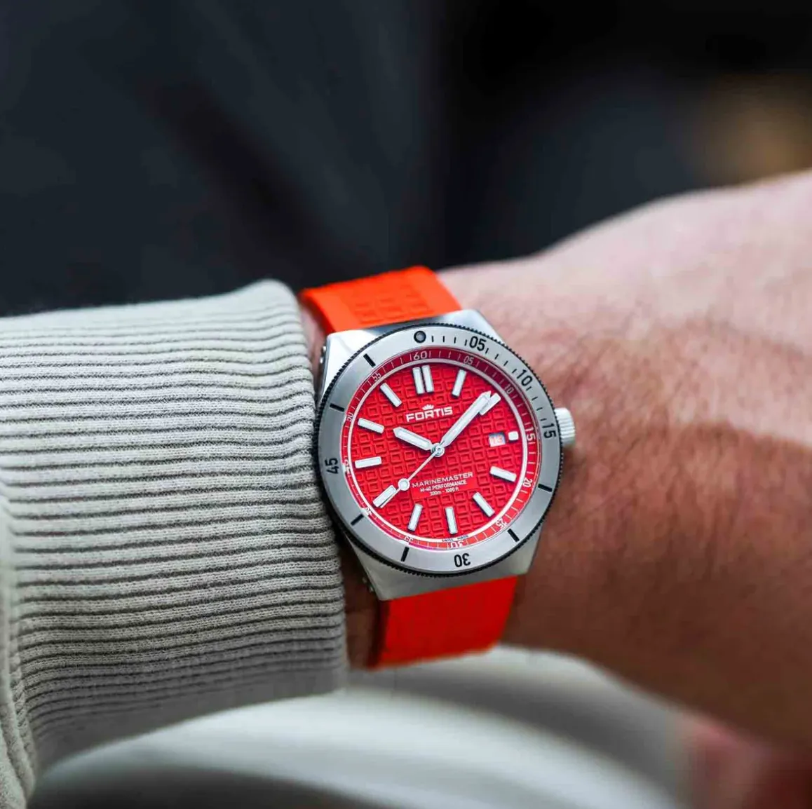 Fortis Marinemaster M-40 Amber Orange Watch sold by C.W. Sellors product image thumbnail 5