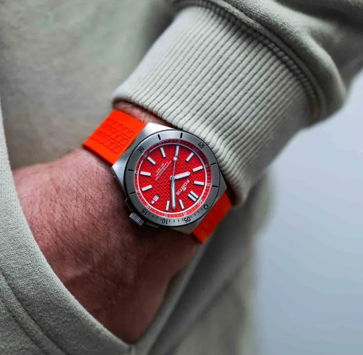 Fortis Marinemaster M-40 Amber Orange Watch sold by C.W. Sellors product image thumbnail 3