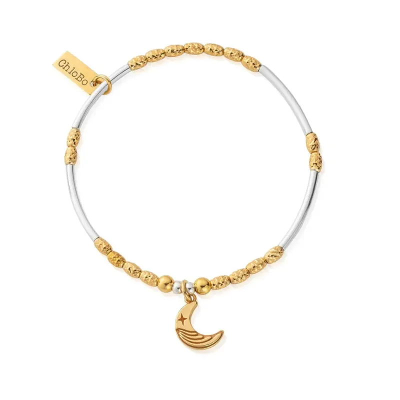 ChloBo Sterling Silver and Gold Plated Mixed Metal Luna Moon Bracelet sold by C.W. Sellors