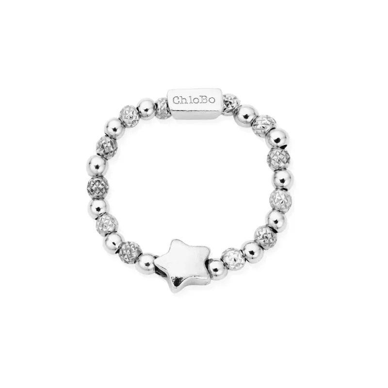 ChloBo Sterling Silver Inset Star Ring sold by C.W. Sellors