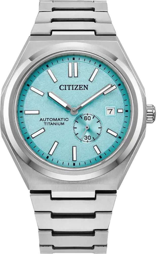 Citizen Super Titanium Zenshin Automatic Textured Blue Watch sold by C.W. Sellors