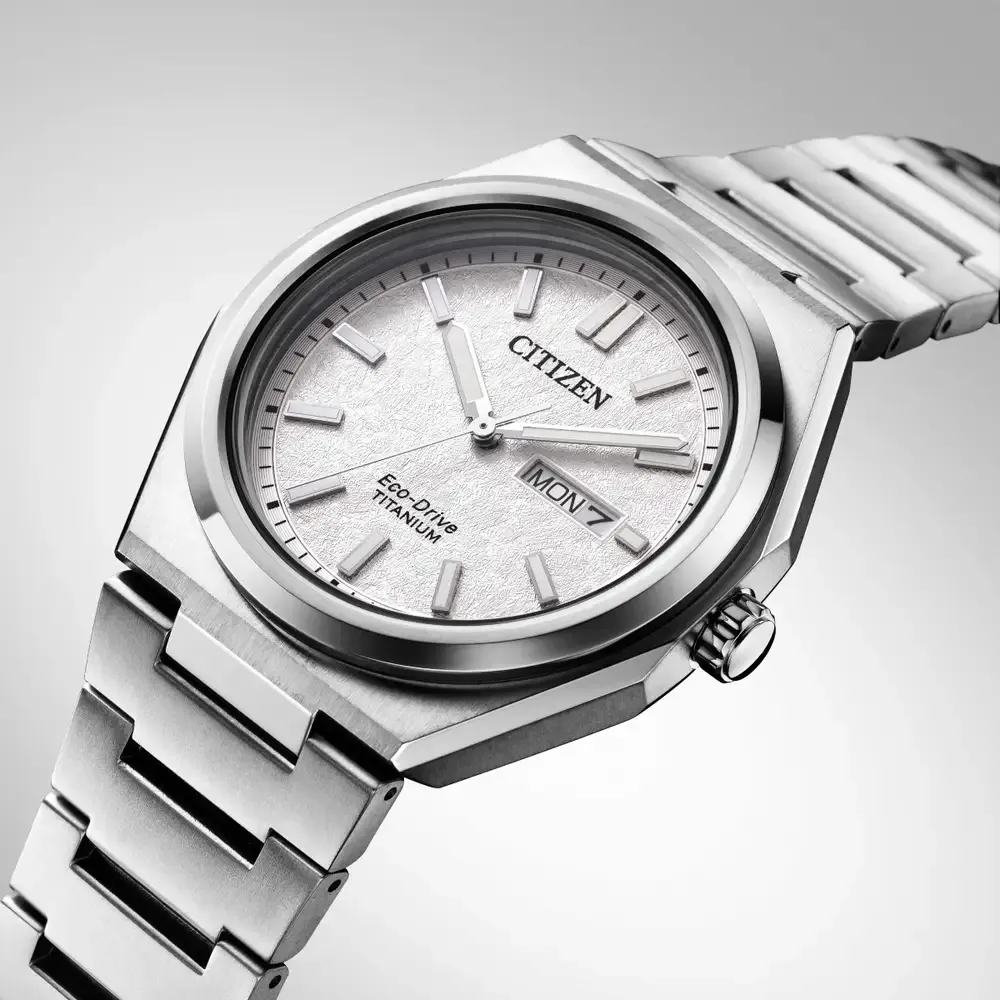Citizen Super Titanium Zenshin Three Hands Textured White Watch sold by C.W. Sellors product image thumbnail 4