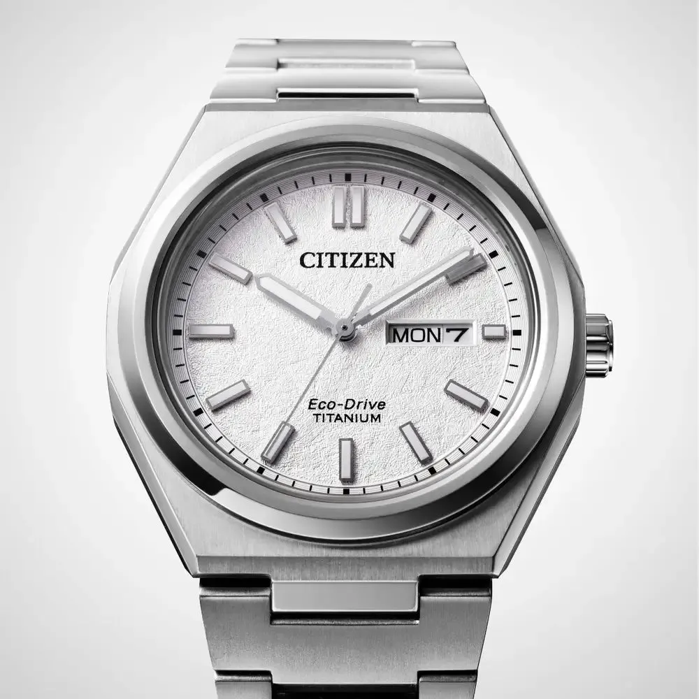 Citizen Super Titanium Zenshin Three Hands Textured White Watch sold by C.W. Sellors product image thumbnail 3