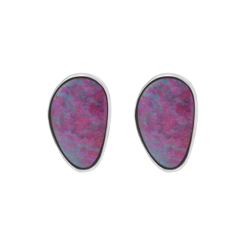 Sterling Silver Abstract Opal Doublet Stud Earrings sold by C.W. Sellors