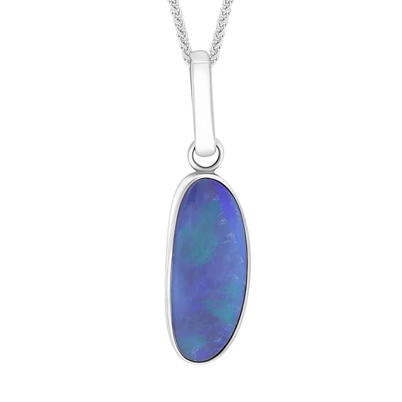 Sterling Silver Opal Abstract Doublet Unique Necklace sold by C.W. Sellors