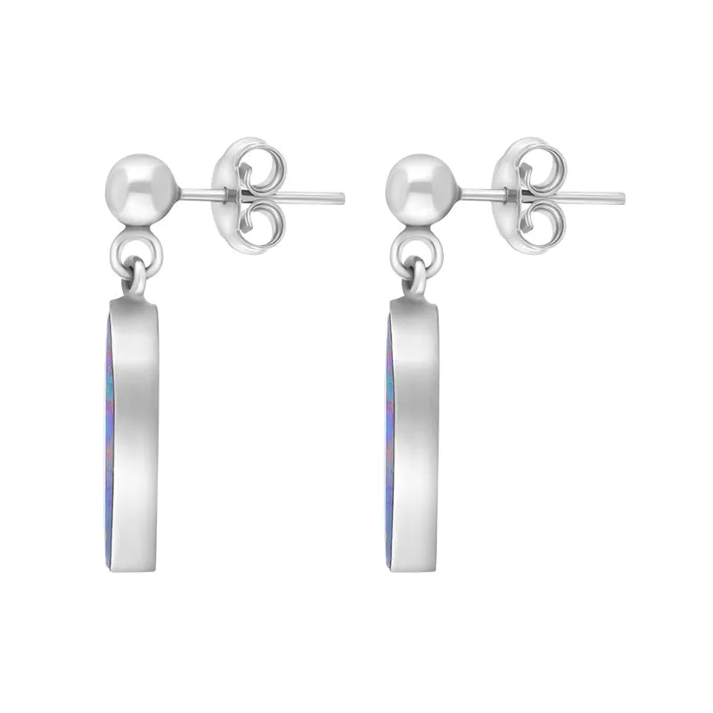 Sterling Silver Opal Obstract Oval Unique Doublet Drop Earrings sold by C.W. Sellors product image thumbnail 2