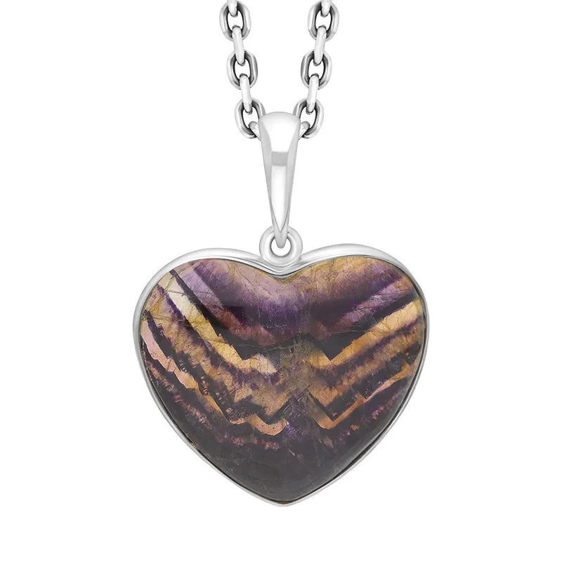 Sterling Silver Unique Blue John Heart Pendant sold by C.W. Sellors