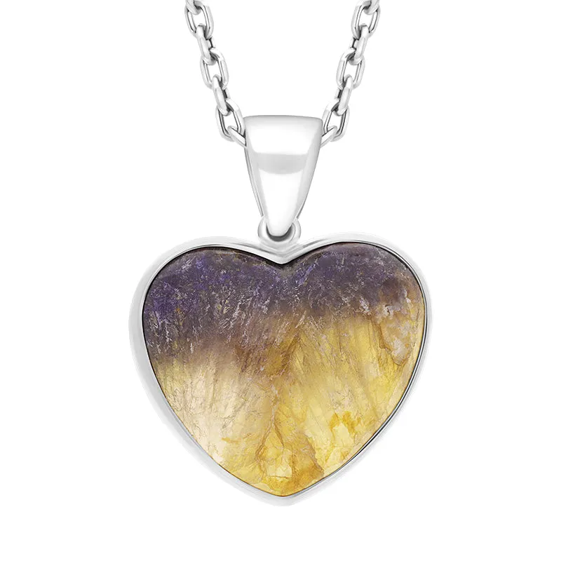 Sterling Silver Unique Blue John Heart Pendant sold by C.W. Sellors