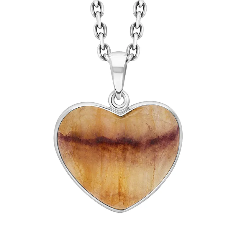 Sterling Silver Unique Blue John Heart Pendant sold by C.W. Sellors
