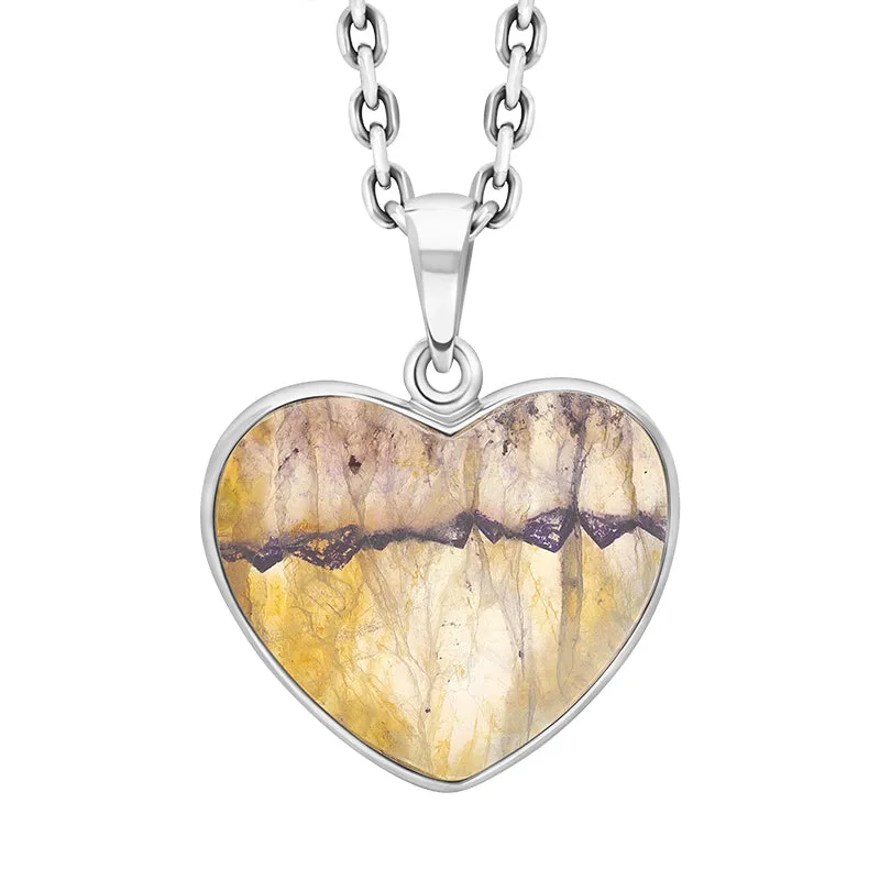 Sterling Silver Blue John Abstract Heart Unique Pendant sold by C.W. Sellors