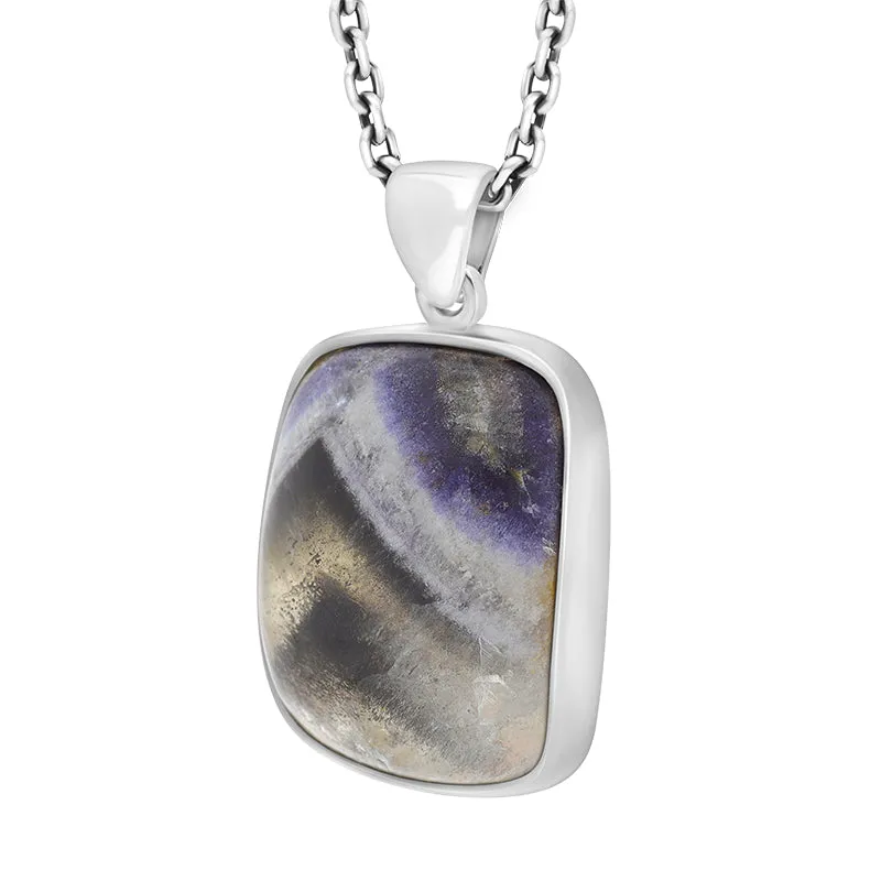 Sterling Silver Blue John Abstract Square Shaped Unique Pendant sold by C.W. Sellors product image thumbnail 2