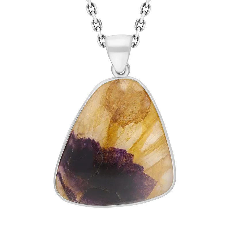 Sterling Silver Blue John Abstract Shaped Unique Pendant sold by C.W. Sellors