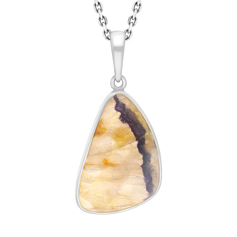 Sterling Silver Blue John Shaped Unique Pendant sold by C.W. Sellors