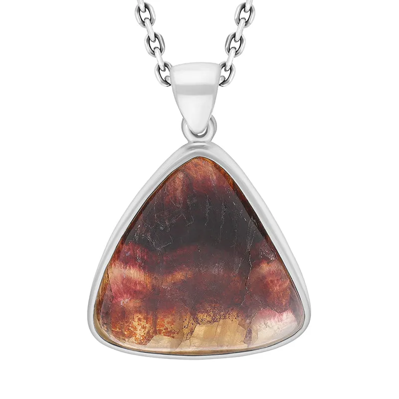 Sterling Silver Blue John Triangle Shaped Unique Pendant sold by C.W. Sellors