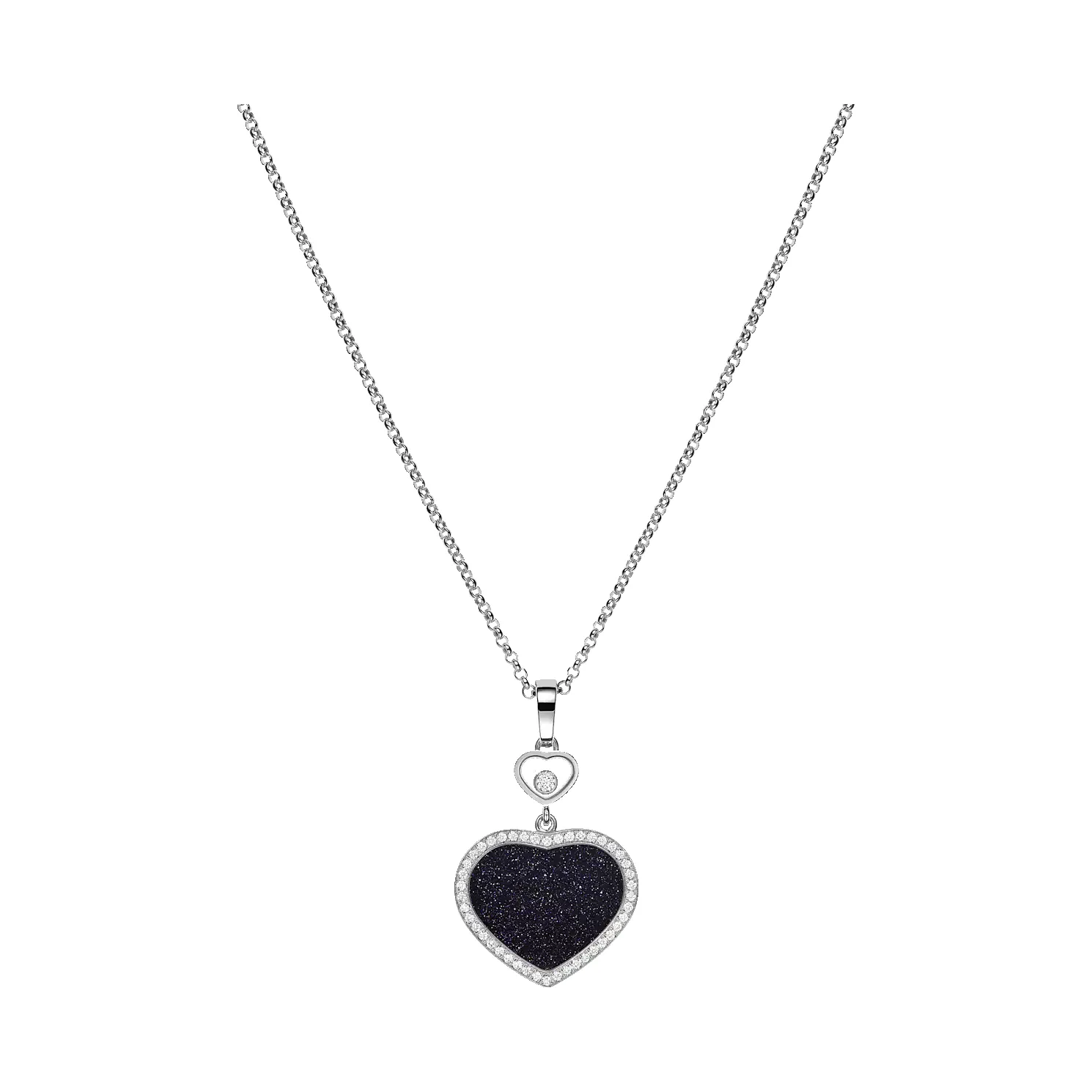 Chopard Happy Hearts 18ct White Gold Aventurine & Diamond Necklace sold by C.W. Sellors product image thumbnail 4