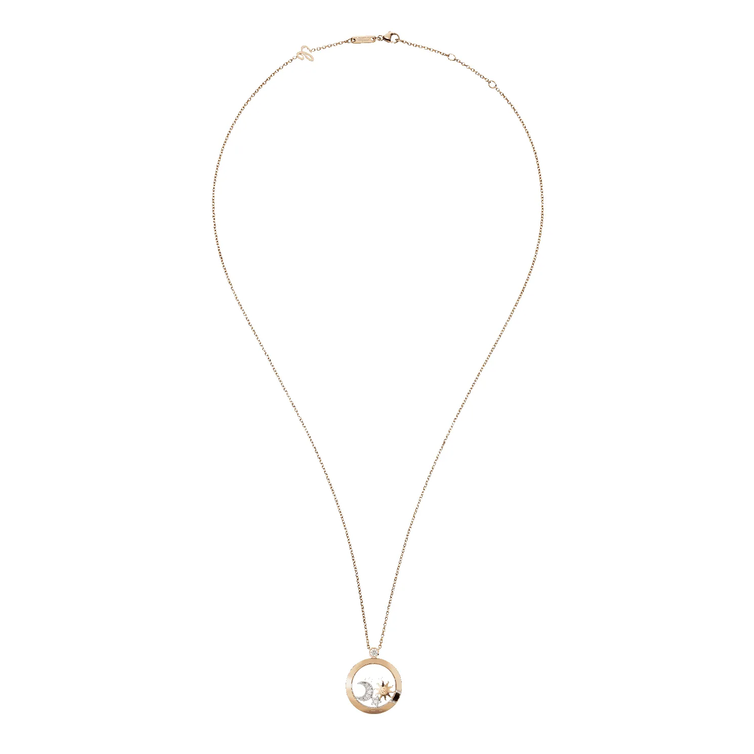 Chopard Happy Diamonds 18ct Rose Gold Diamond Sun, Moon and Stars Necklace sold by C.W. Sellors product image thumbnail 2