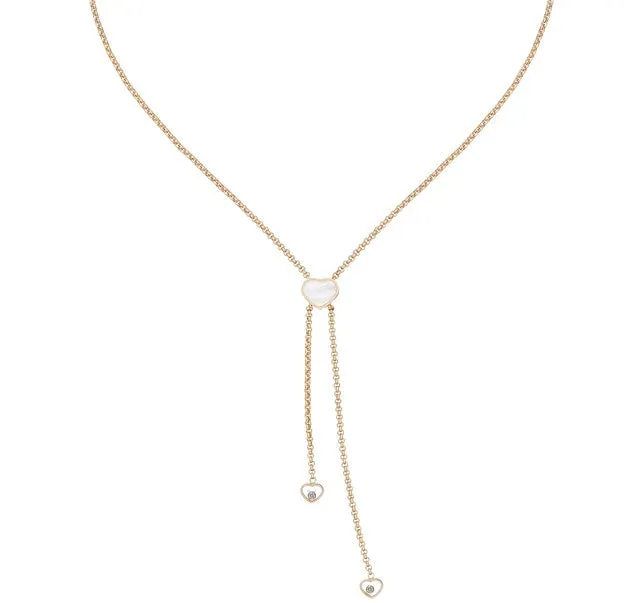 Chopard Happy Hearts 18ct Rose Gold 0.05ct Diamond Heart Drop Necklace sold by C.W. Sellors