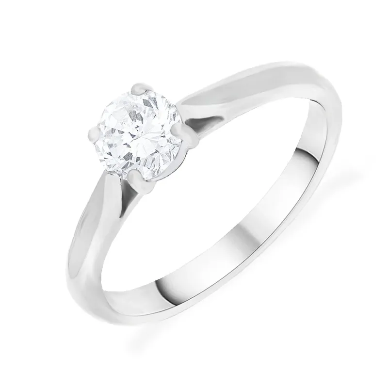 Platinum 0.61ct GIA Diamond 4 Claw Solitaire Ring sold by C.W. Sellors