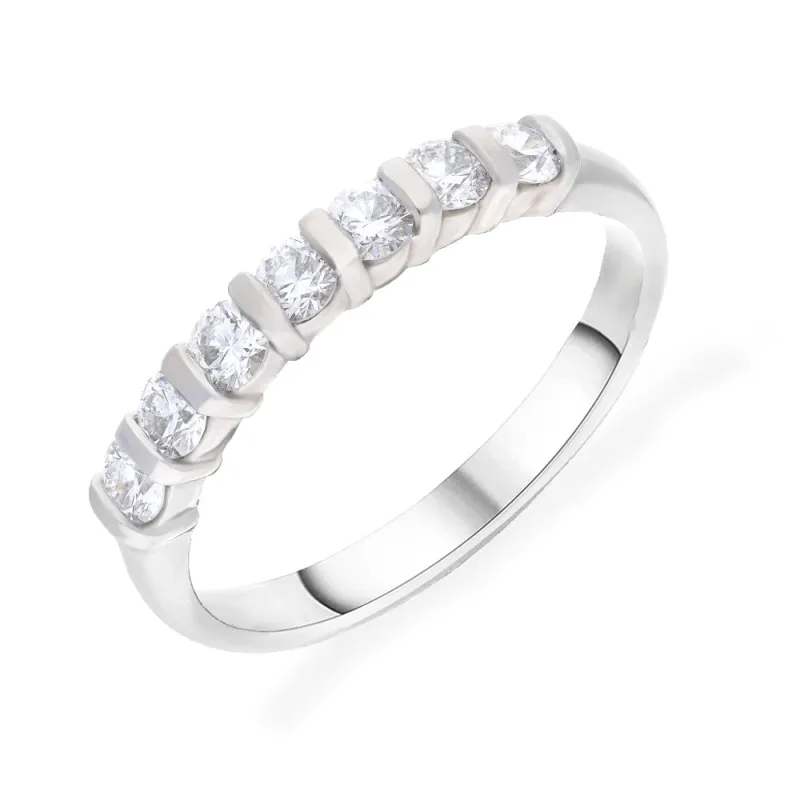 Platinum 0.50ct Diamond 7 Stone Eternity Ring sold by C.W. Sellors