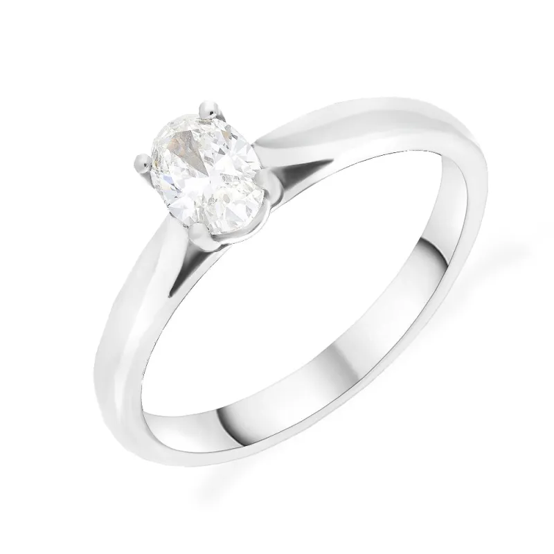Platinum 0.40ct Diamond GIA Certified Solitaire Ring sold by C.W. Sellors