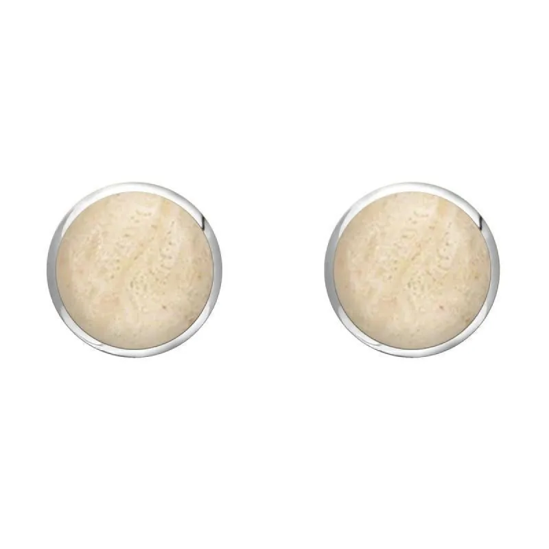 Sterling Silver Coquina 6mm Classic Medium Round Stud Earrings sold by C.W. Sellors