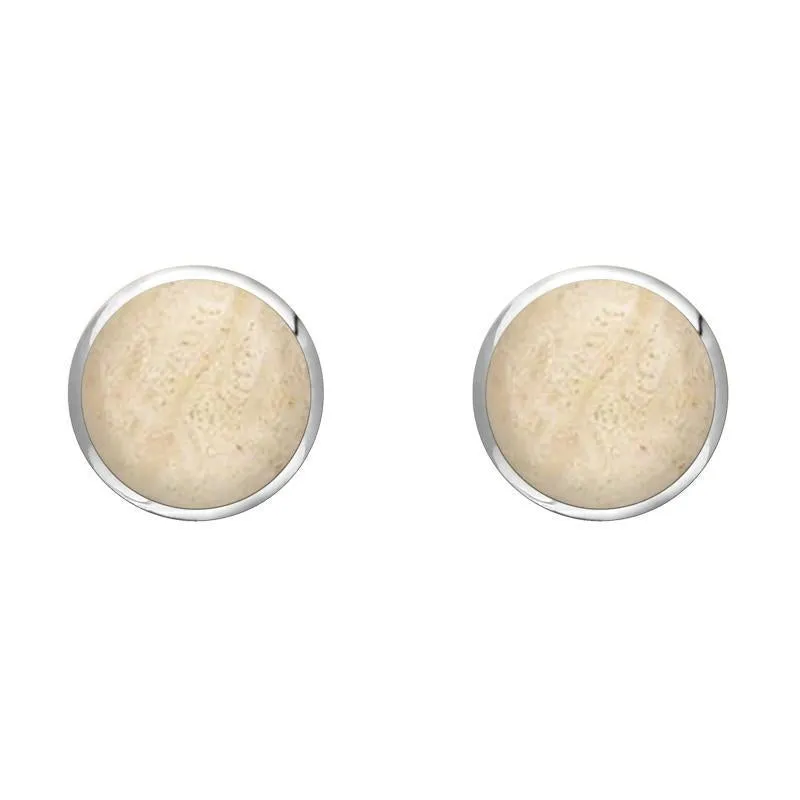 Sterling Silver Coquina 6mm Classic Medium Round Stud Earrings sold by C.W. Sellors