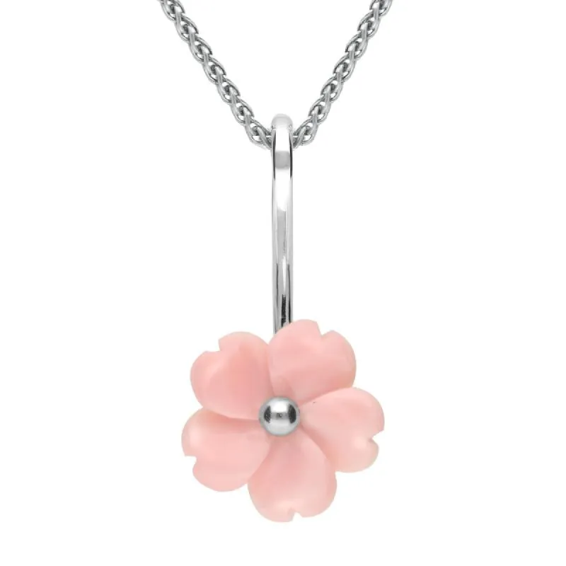Sterling Silver Pink Conch Tuberose 15mm Gypsophila Necklace sold by C.W. Sellors
