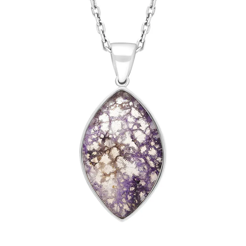 Sterling Silver Blue John Abstract Marquise Pendant sold by C.W. Sellors