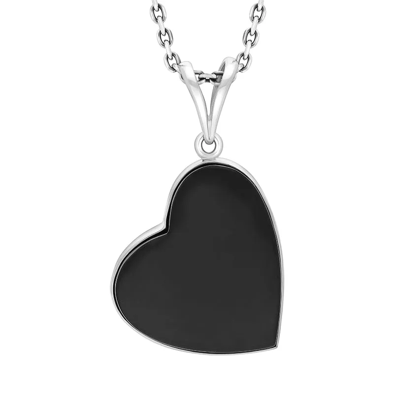 Sterling Silver Whitby Jet Split Bale Heart Necklace sold by C.W. Sellors