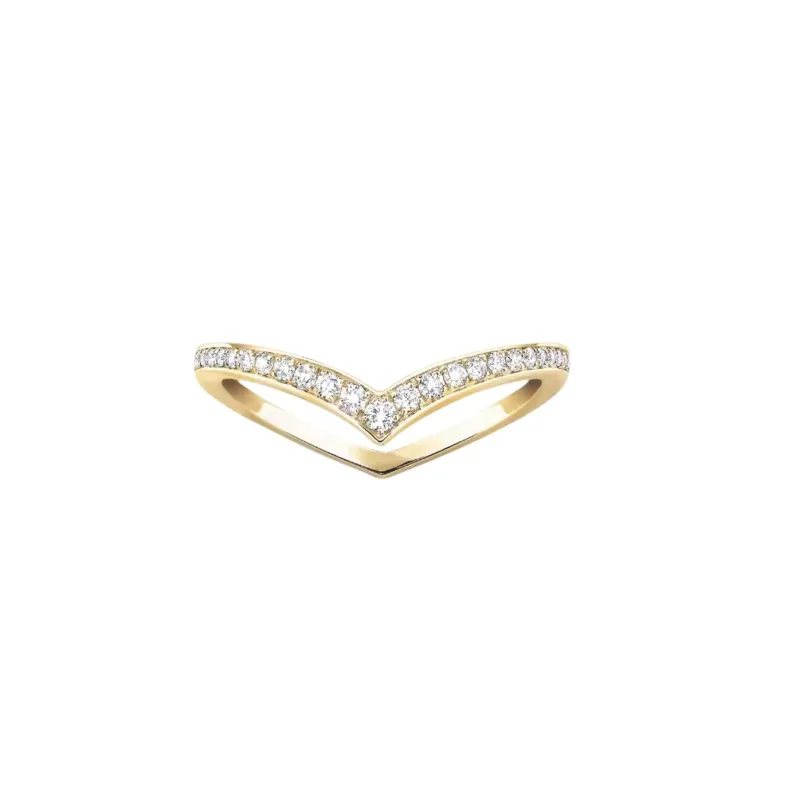 Messika Fiery 18ct Yellow Gold 0.19ct Diamond Pavé Wedding Ring sold by C.W. Sellors