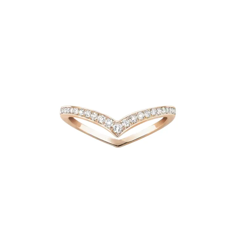 Messika Fiery 18ct Rose Gold 0.19ct Diamond Pavé Wedding Ring sold by C.W. Sellors
