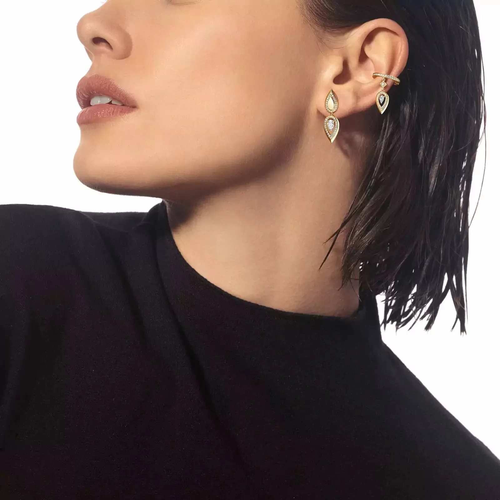 Messika Fiery 18ct Yellow Gold 0.25ct Diamond Drop Earrings sold by C.W. Sellors product image thumbnail 3