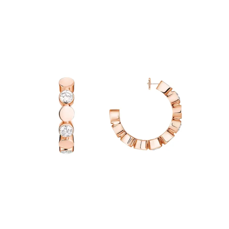 Messika D-Vibes 18ct Rose Gold 0.32ct Diamond Mini Hoop Earrings sold by C.W. Sellors