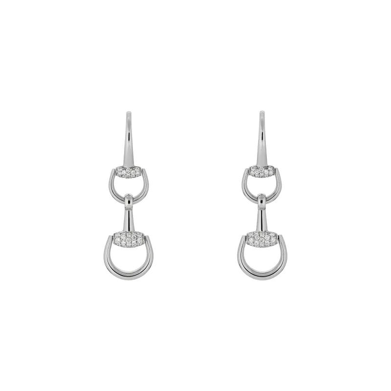 Gucci Horsebit 18ct White Chandelier 0.274ct Brilliant Cut Diamond Earrings D sold by C.W. Sellors