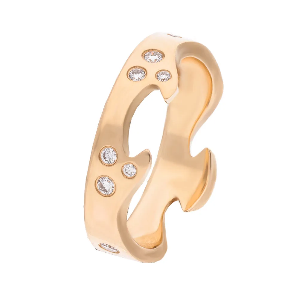 Georg Jensen Fusion 18ct Rose Gold 0.16ct Diamond End Ring sold by C.W. Sellors