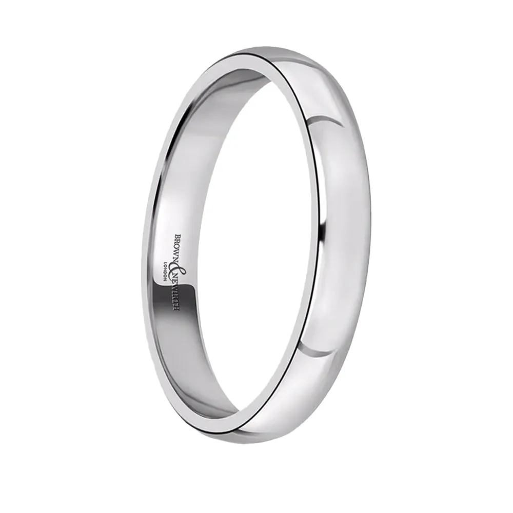 9ct White Gold 3mm Light Traditional Court Ring sold by C.W. Sellors