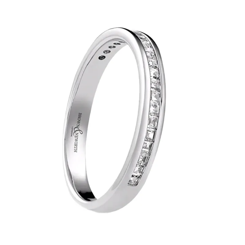 Platinum 0.20ct Diamond Devine Channel Set Half Eternity Ring sold by C.W. Sellors