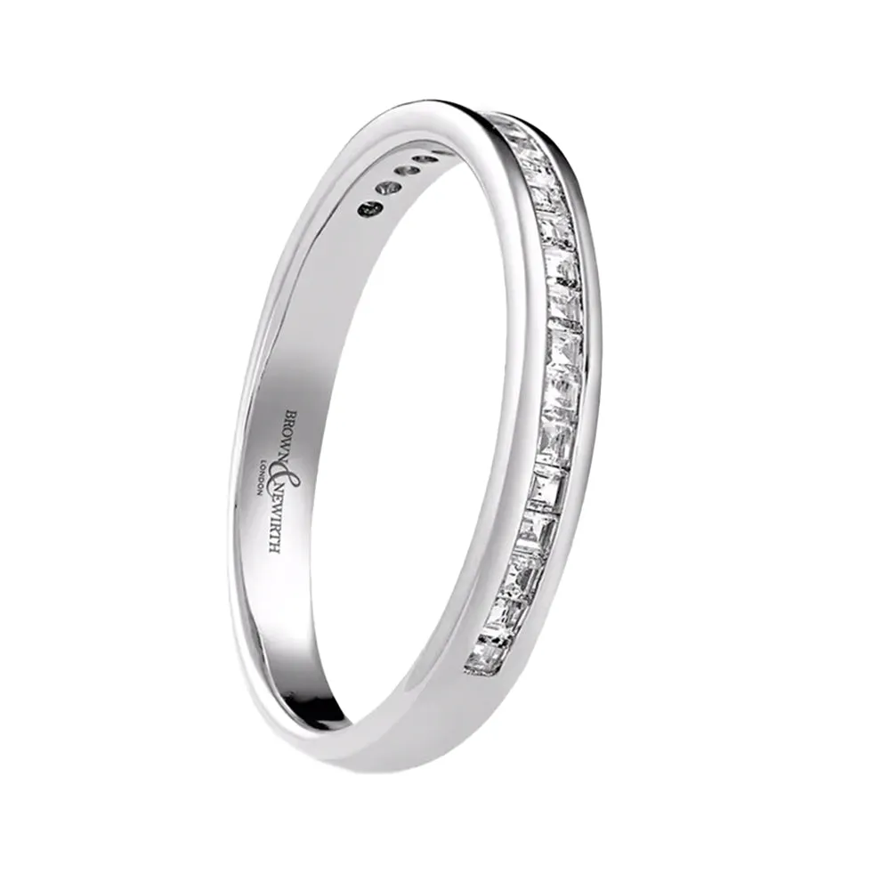 Platinum 0.20ct Diamond Devine Channel Set Half Eternity Ring sold by C.W. Sellors
