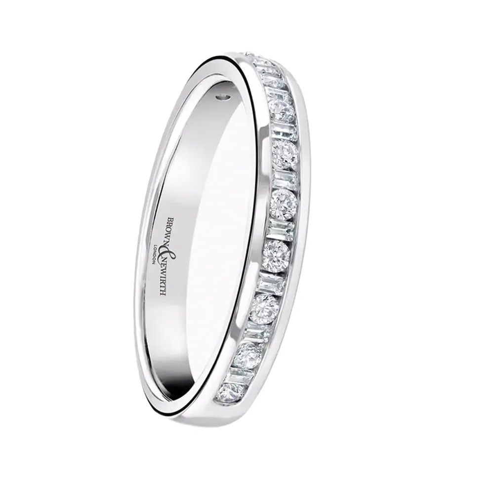 Platinum 0.33ct Diamond Charm Channel Set Half Eternity Ring sold by C.W. Sellors
