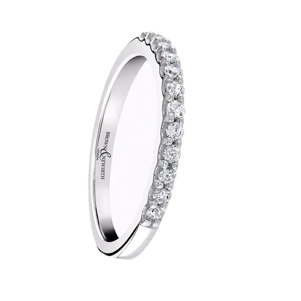 Platinum 0.25ct Diamond Harmony Half Eternity Ring sold by C.W. Sellors