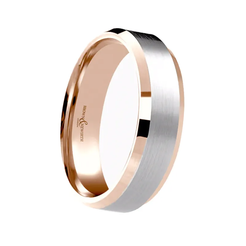 Platinum and 18ct Rose Gold 5mm Diverse Wedding Ring sold by C.W. Sellors